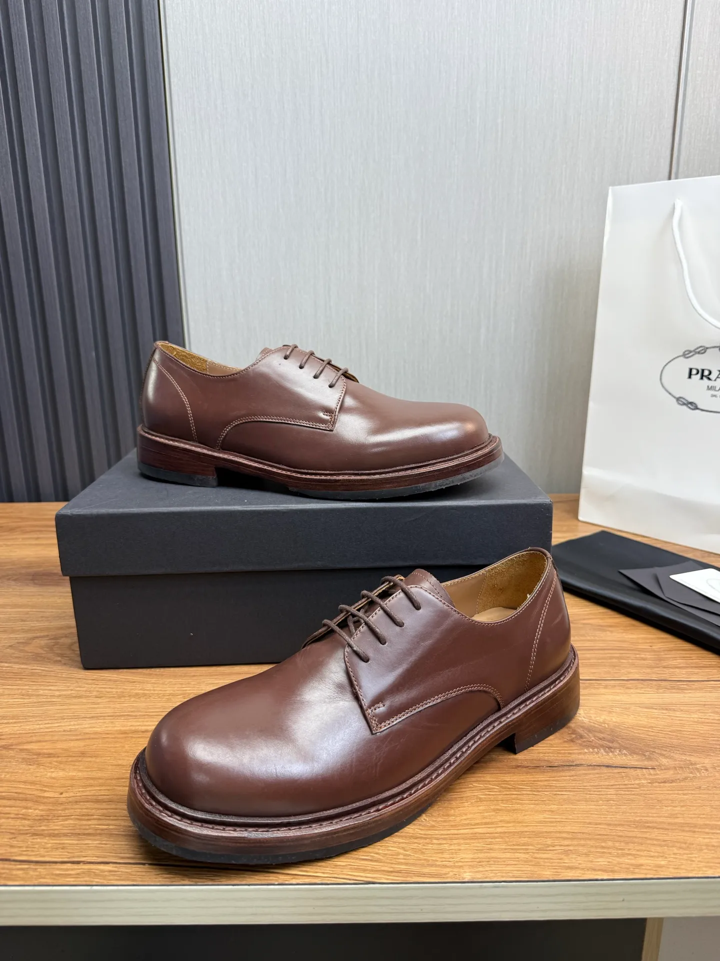 Men's shoes💰760💰 Prada.PRADA men's business casual leather shoes, 1:1 shipment ⬆️Luxurious and noble👞All imported original brand leather materials, just to create a more comfortable wearing experience, upper: original cowhide ➕Imported full cow lining, original genuine leather outsole ✔️36-45 (38.45 non-returnable)